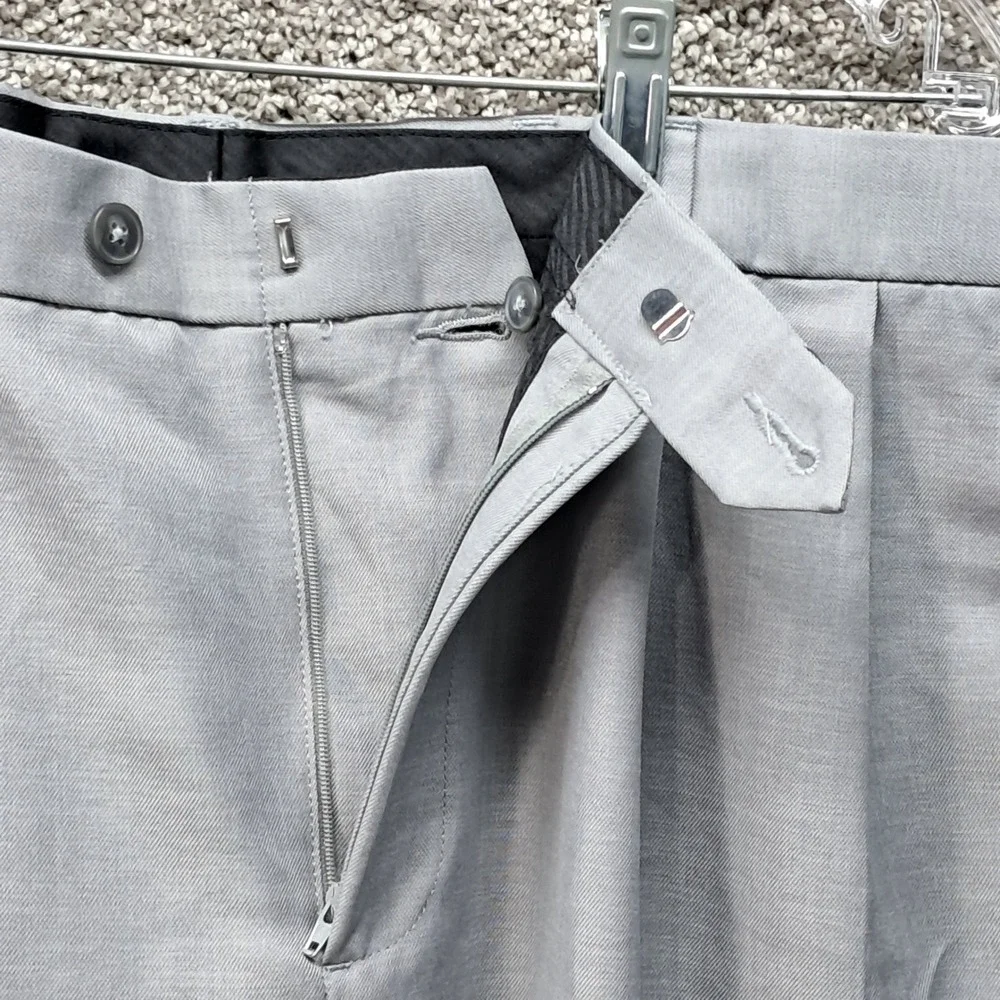 Croft & Barrow‎ Mens Pleated Dress Pants 38x32 Gray Cuffed Straight Leg Trousers